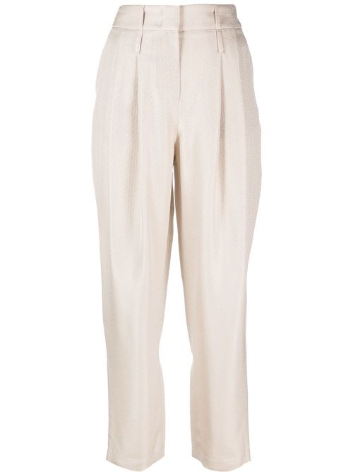 High-waisted tailored trousers - Neutrals
