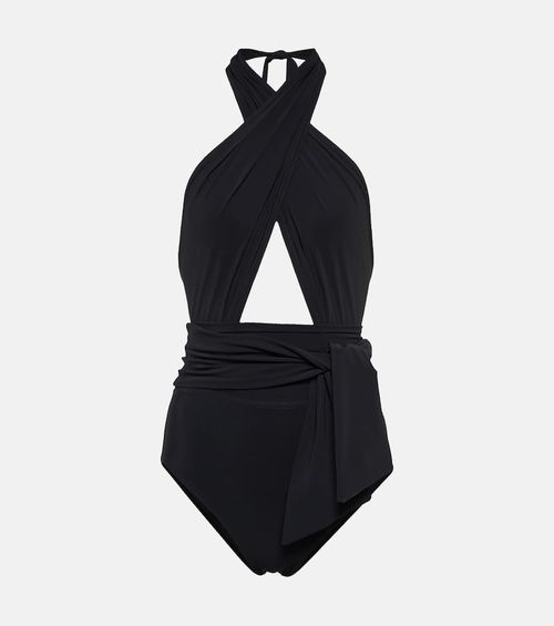 Cutout halterneck swimsuit