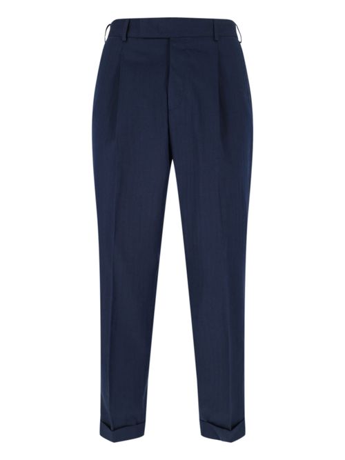 Men's Cotton-Silk Trousers with Refined Texture