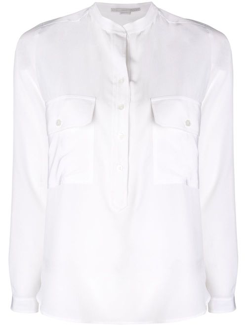 Collarless shirt - White