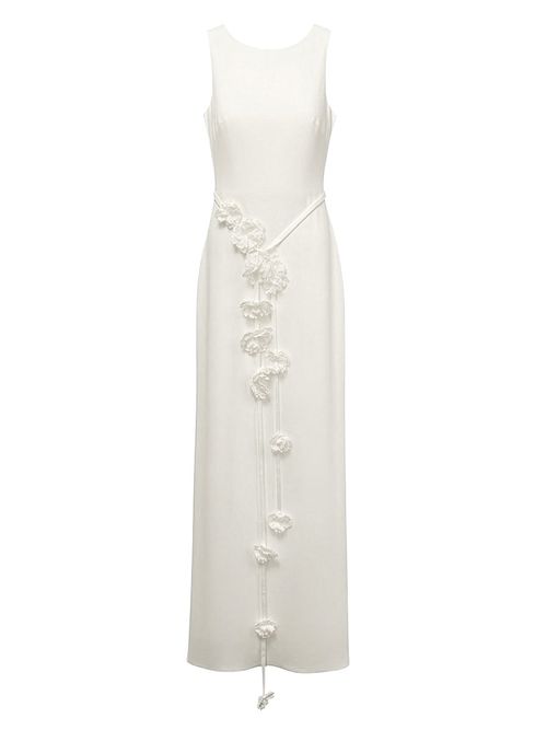 Women's Eloise Floral Applique Gown - White