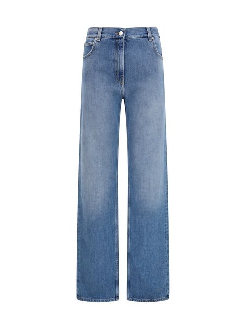 Straight-Leg Denim Jeans — Blue