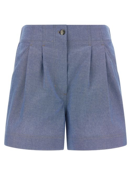 Chambray Cotton Shorts