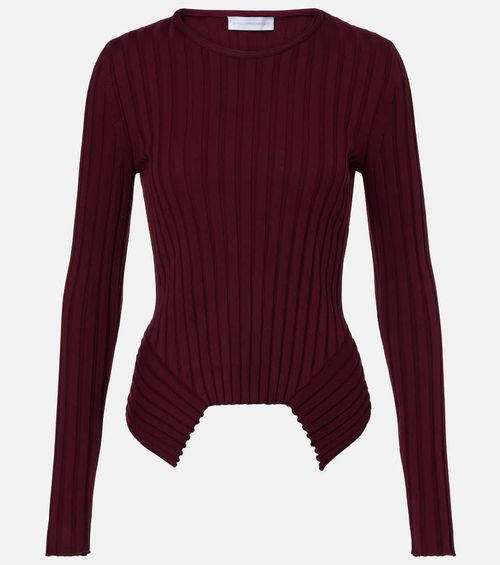 Ribbed-knit cotton top
