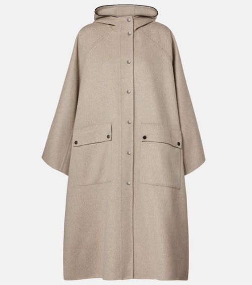 Hooded cashmere coat