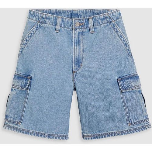 Levi's Womens Levis Stone Wash Patterned Baggy Cargo Shorts in Too Clean - Blue - 31W