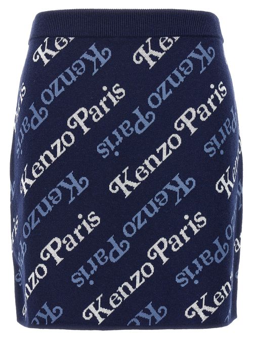 -All Over Logo Skirt Gonne Blu-Donna