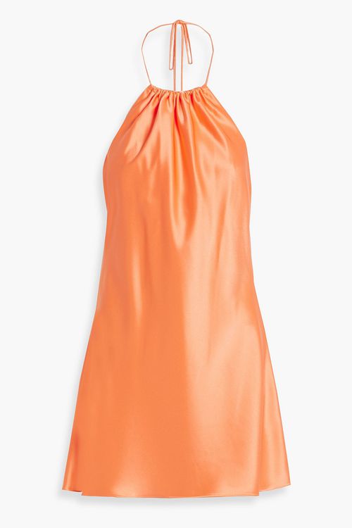 Alice Olivia - Zumi satin halterneck mini dress
