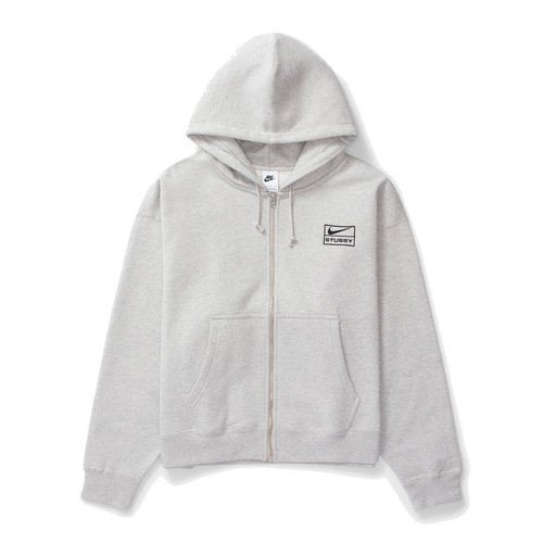 X Stussy SS24 Full-Zip Fleece Hoodie 'Grey Black'