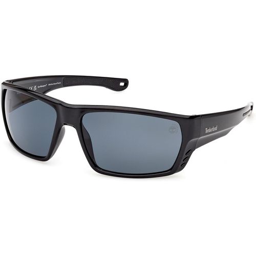 Timberland Man Timberland TB00002 05D Sunglasses Injected Black Blue Squared Polarized