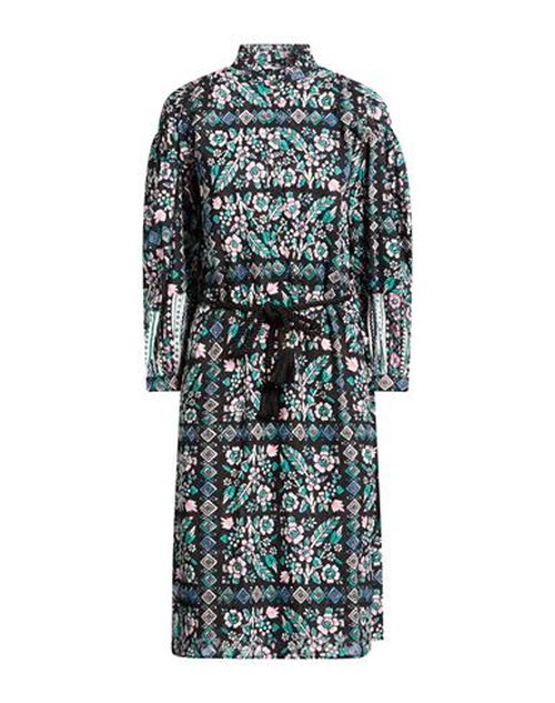 Woman Midi dress Black Size 8 Cotton