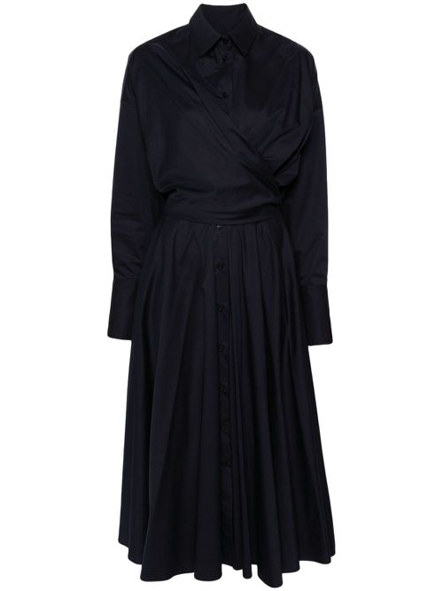 Wrap-design maxi short dress - Blue