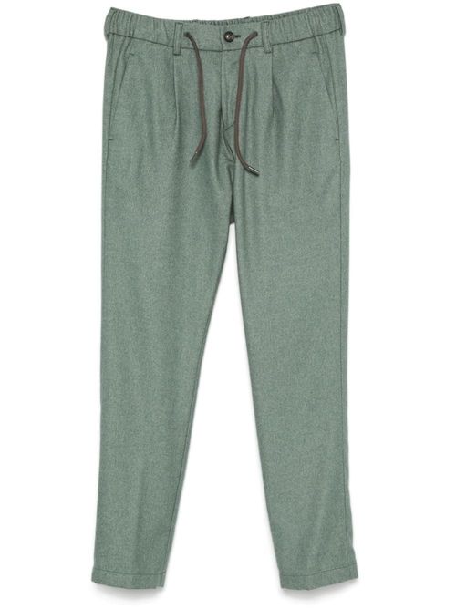 Felted Cashmere-Silk Trousers — sage green