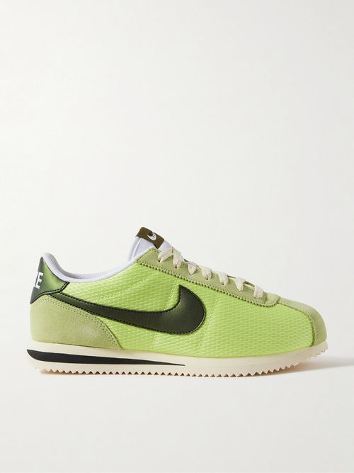 Cortez Leather And Suede-trimmed Mesh Sneakers - Yellow