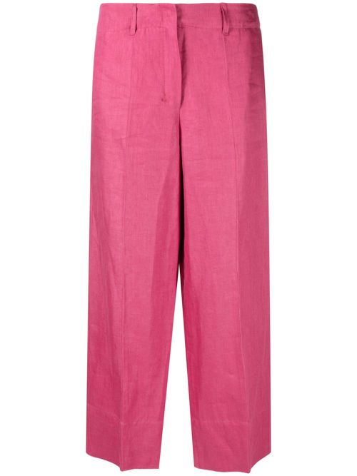 Pressed-crease cropped trousers - Pink
