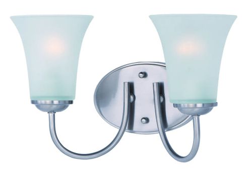Logan 2-Light Bathroom Vanity Light, Satin Nickel Finish