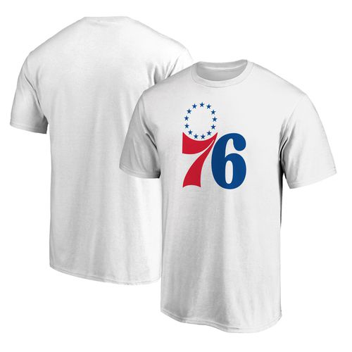 Men's White Philadelphia 76ers Primary Team Logo T-Shirt