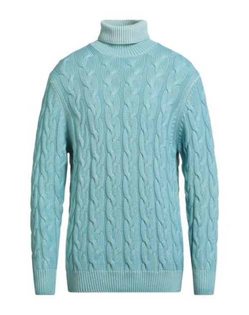 Man Turtleneck Sky blue Size 44 Merino Wool, Silk, Cashmere