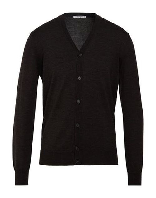 Man Cardigan Dark brown Size 42 Merino Wool