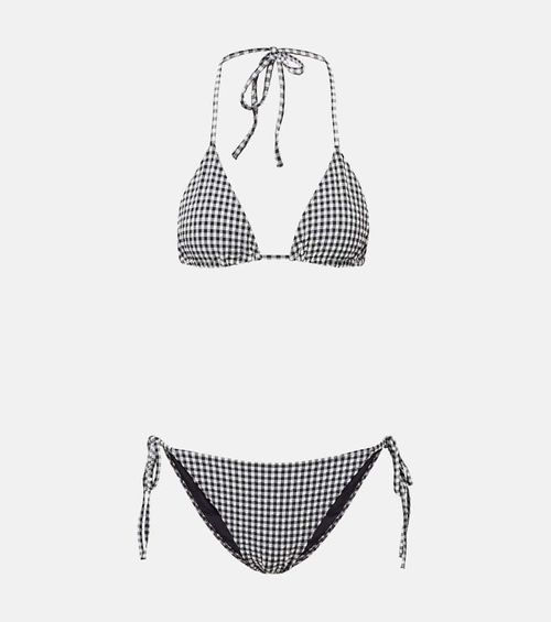 Hunza G Sabrina gingham seersucker bikini