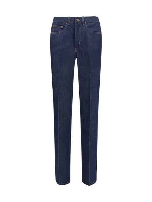 Four-Pocket Cotton Jeans — Navy