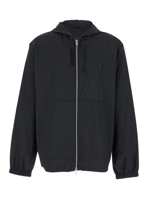 Virgin Wool Hooded Coat — Black