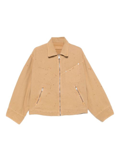 Zipped paint-splatter jacket - Neutrals