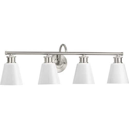 Brushed Nickel Four Light Bath Bracket from the Ashford Collection