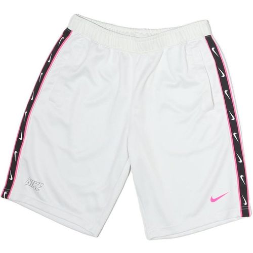 NIKE Mens White & Pink Sports Casual Shorts M W32 Polyester Lightweight