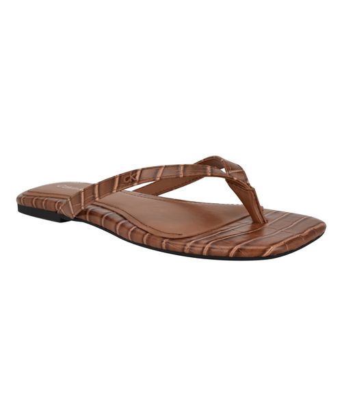 Women's Stelea Flat Thong Sandals - Brown Croco