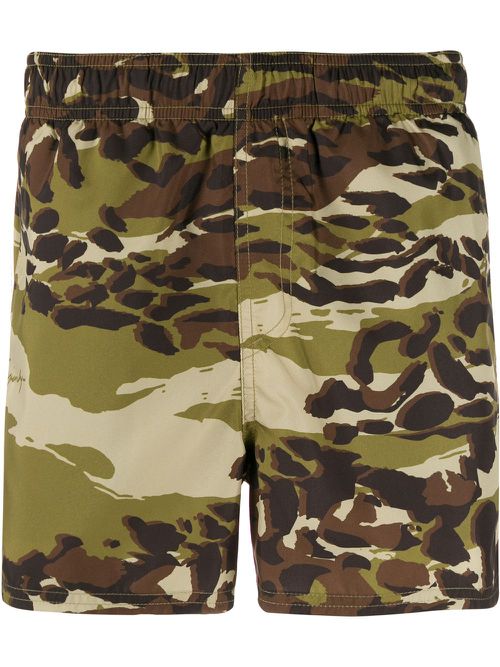Camouflage-print swim shorts - Green