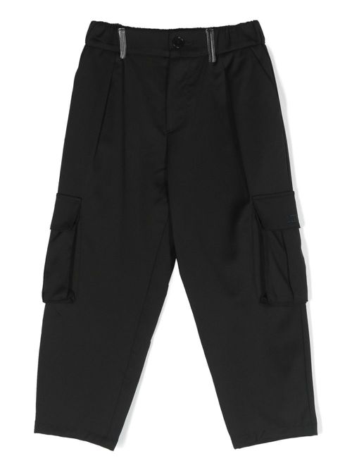 Straight-leg virgin-wool trousers - Black