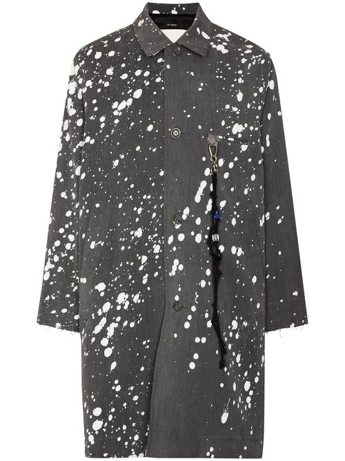 Paint-splatter single-breasted jacket - Grey