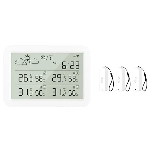 Tuya WiFi Weather Station Smart Hygrometer Thermometer Indoor Outdoor Temperature Humidity Monitor Remote APP Contr