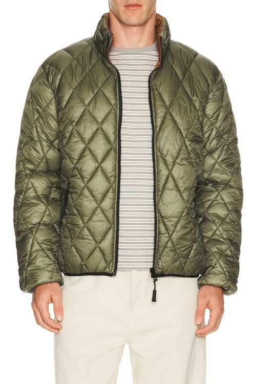 Pop Trading Company Quilted Reversible Jacket in Green