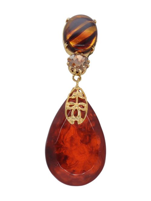 Embellished drop earring - Gold
