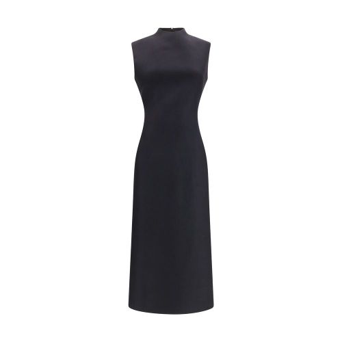 Virgin Wool Midi Dress — Black