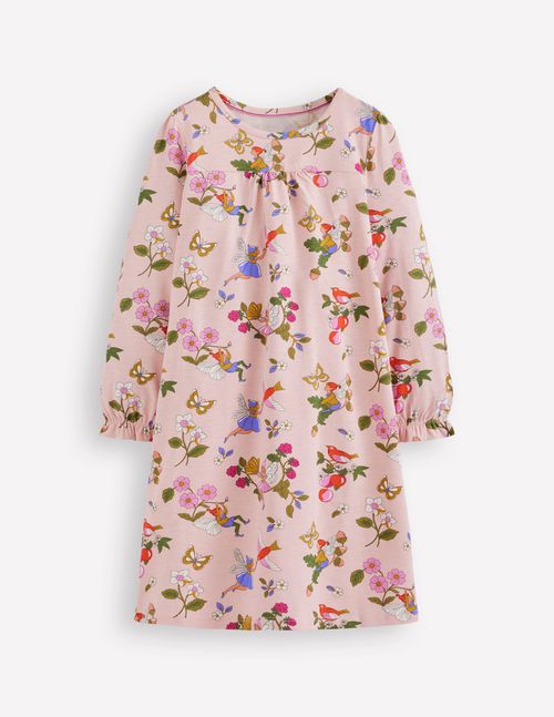 Printed Long Sleeve Nightie Chalk Pink Fairy Tree