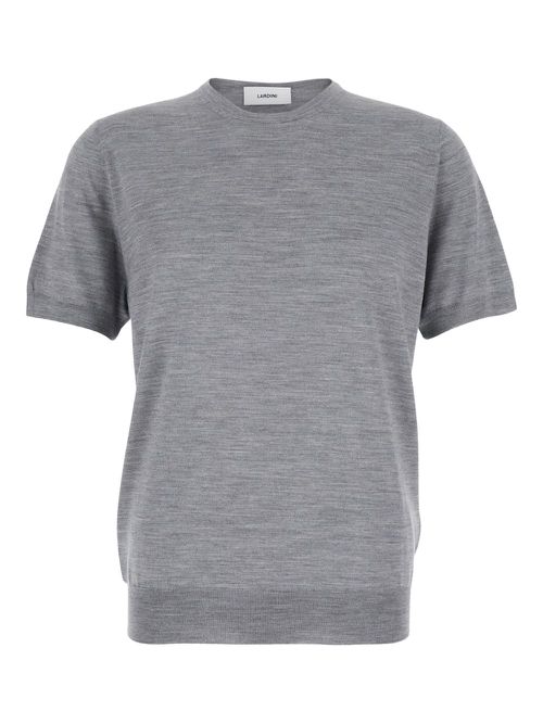 Lardini fine-ribbed T-shirt - Grey