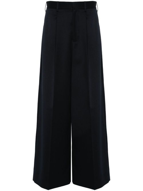 Pleated wide-leg trousers - Blue
