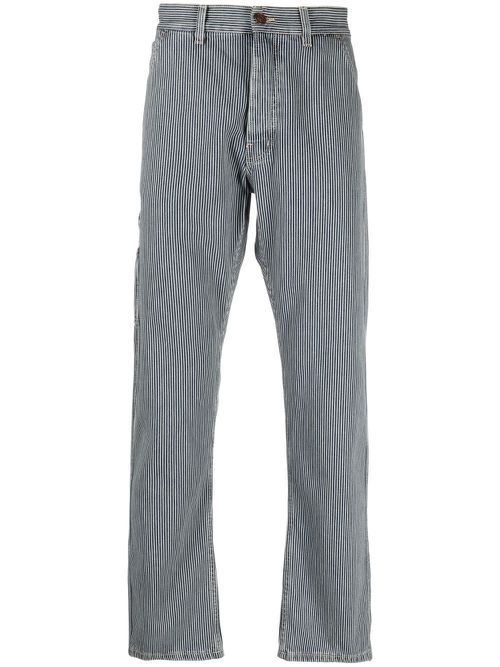 Pinstripe straight-leg jeans - Blue
