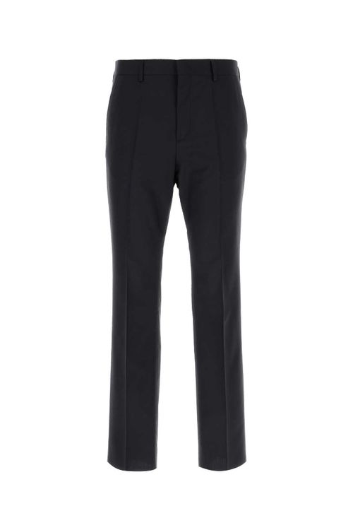 Wool-Mohair Blend Trousers — Navy