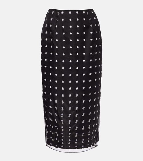 Bethan polka-dot silk taffeta pencil skirt