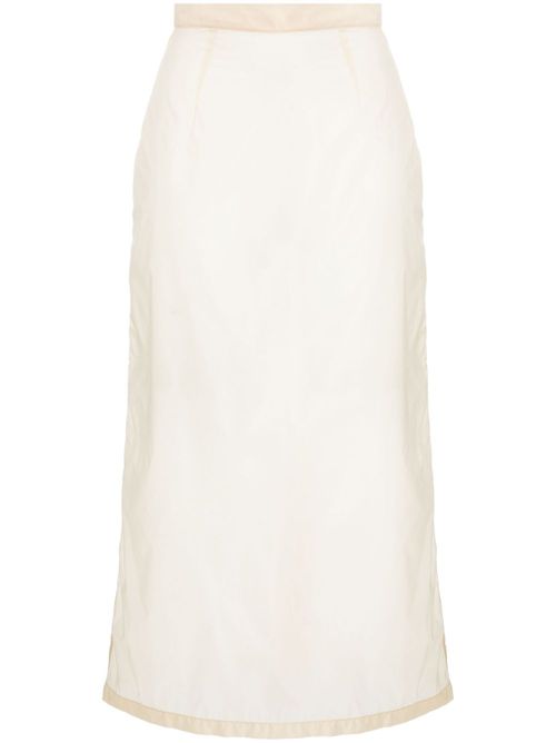 Semi-sheered high-waisted skirt - Neutrals