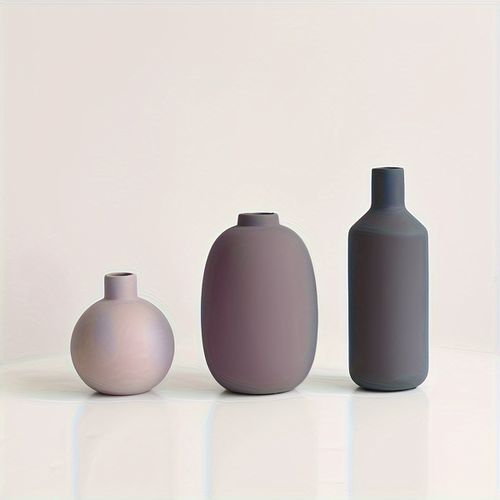 TEMU 1/3pcs Morandi Ceramic Vases Set, Tv Cabinet Entryway Decor, New Chinese Style Flower Vase For Living Room, Study, Bedroom, Office Flower Home