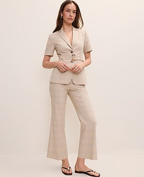 Ann Taylor The Petite Jayne Crop Trouser in Plaid