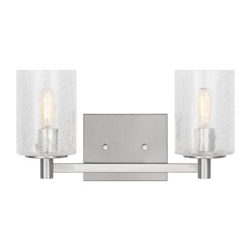 Brushed Steel Wall Bathroom Vanity Light from the Parker Collection