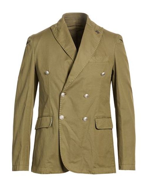 Man Blazer Military green Size 40 Linen, Cotton, Elastane