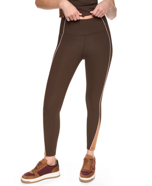 Women's Color Block High-Waist Leggings - Espresso/caramel/blu