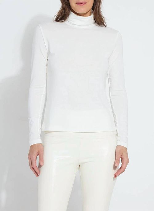Essential Longsleeve Turtleneck Top In Off White